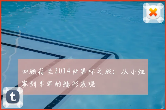 回顾荷兰2014世界杯之旅：从小组赛到季军的精彩表现
